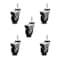 Service Caster 3 Inch Hooded Neoprene Rubber 5/16 Inch Threaded Stem Casters with Brakes, 5PK SCC-TS03S310-NPRB-BC-B-5161815-5 - alternate 1